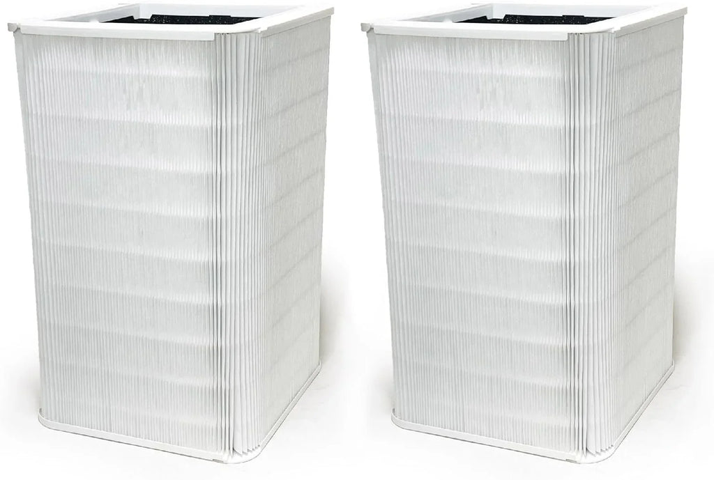 Nispira Collapsible True HEPA Particle Activated Charcoal Filter Replacement suitable with Blueair Blue Pure 121 Large Air Purifier 620 SQ.FT | Remove Smoke VOCs | 2 Pack