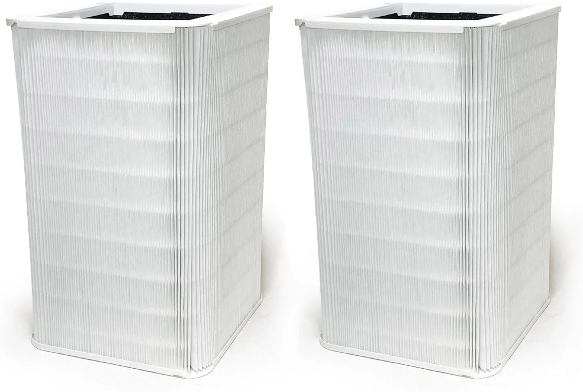Nispira Collapsible True HEPA Particle Activated Charcoal Filter Replacement suitable with Blueair Blue Pure 121 Large Air Purifier 620 SQ.FT | Remove Smoke VOCs | 2 Pack