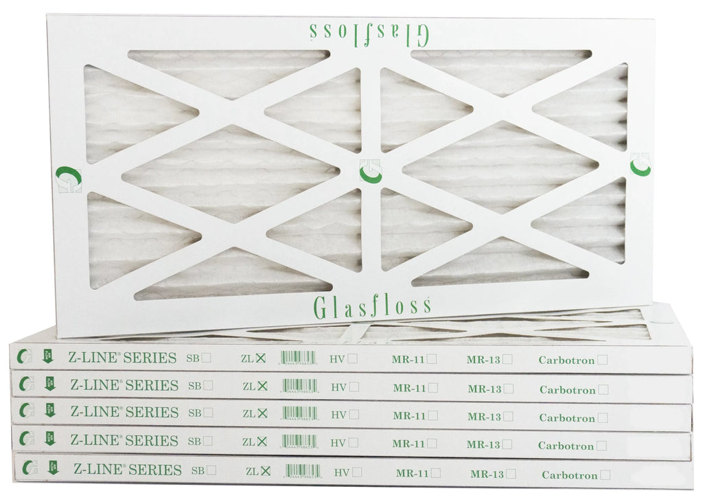Glasfloss 22x28x1 - MERV 10 -Qty:6 - Furnace Air Filter - Made in USA (Actual Size: 21.5 x 27.5x7/8 inch)