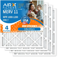 16x16x1 Air Filter MERV 11 Comparable to MPR 1000, MPR 1200 & FPR 7 Electrostatic Pleated Air Conditioner Filter 4 Pack HVAC Premium USA Made 16x16x1 Furnace Filters by AIRX FILTERS WICKED CLEAN AIR.