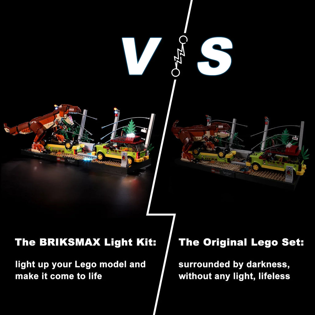 rex Breakout 76956 Building Blocks Model(Not Include the Building Model). BRIKSMAX Led Light Kit for Legos Jurassic World™ T