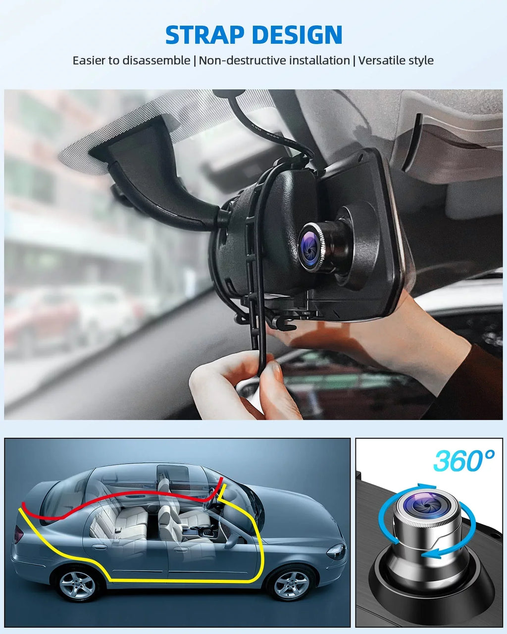Dash Camera 1080P Mirror Dual Dash Cam Front and Rear, TOGUARD 7" IPS Touch Screen, Infrared Night Vision, Motion Detection, G-Sensor