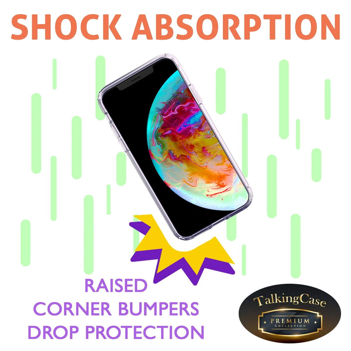 TalkingCase Personalize Custom Phone protector Made for  iPhone 15, w/ Glass Screen Protector, DIY, Friends Forever, Acrylic Back, Raised Edges, Print in USA