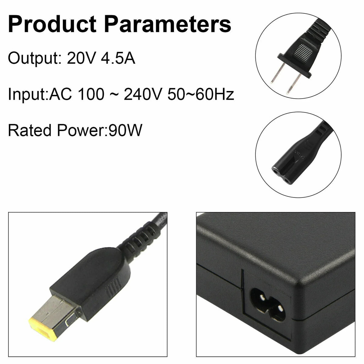 5PCS of 20V 4.5A 90W AC Adapter Charger For  Thinkpad 0B46994 Power Supply