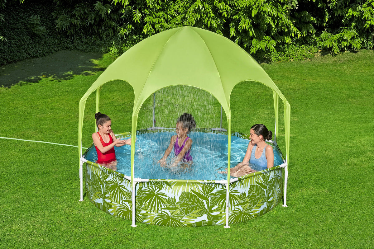 Round Above Ground Pool Set With Pool Shade. x 20 in. H2OGO 8 ft