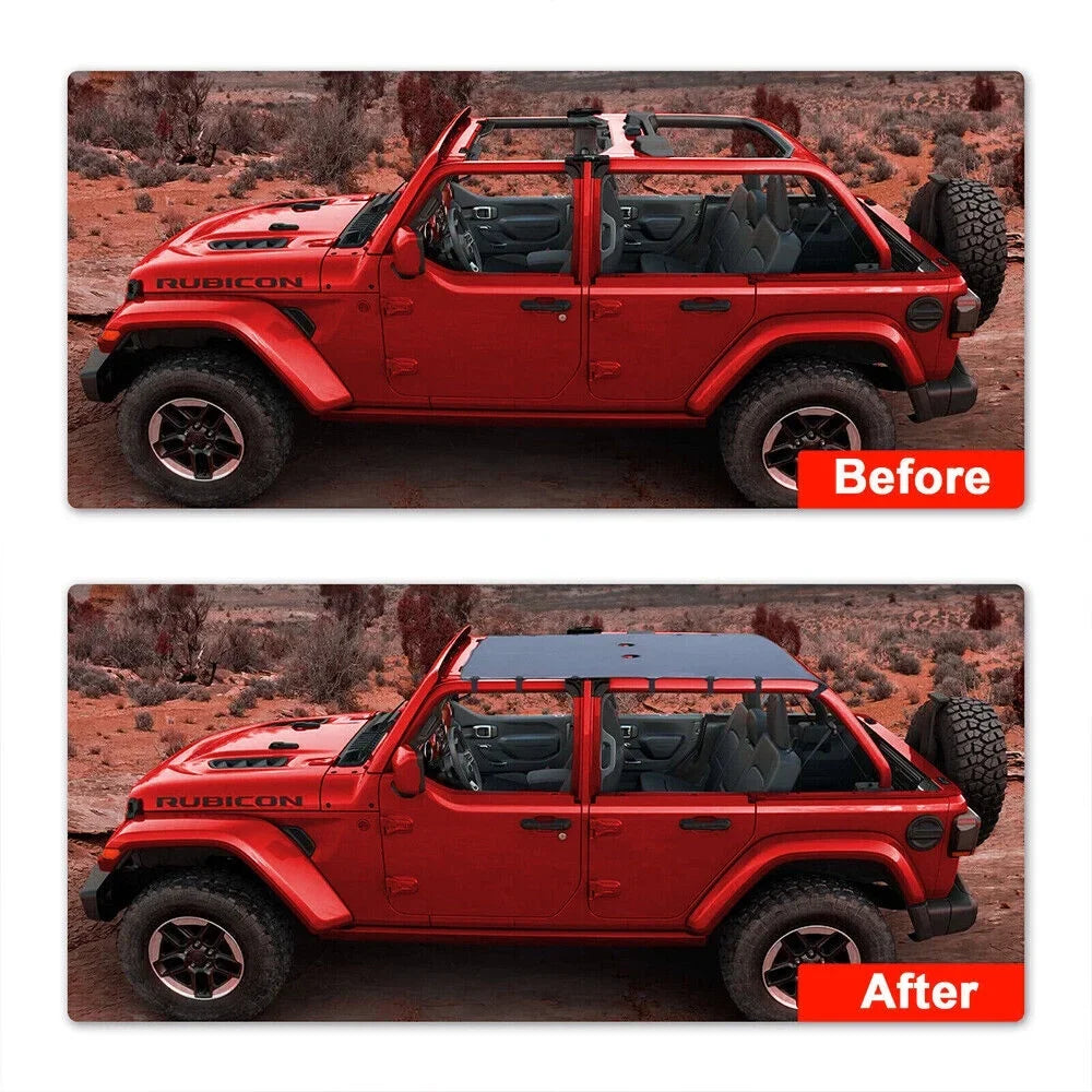 Paddsun For Jeep Wrangler JK JKU 07-2018 Waterproof Leather Sunshade Top Roof wrap