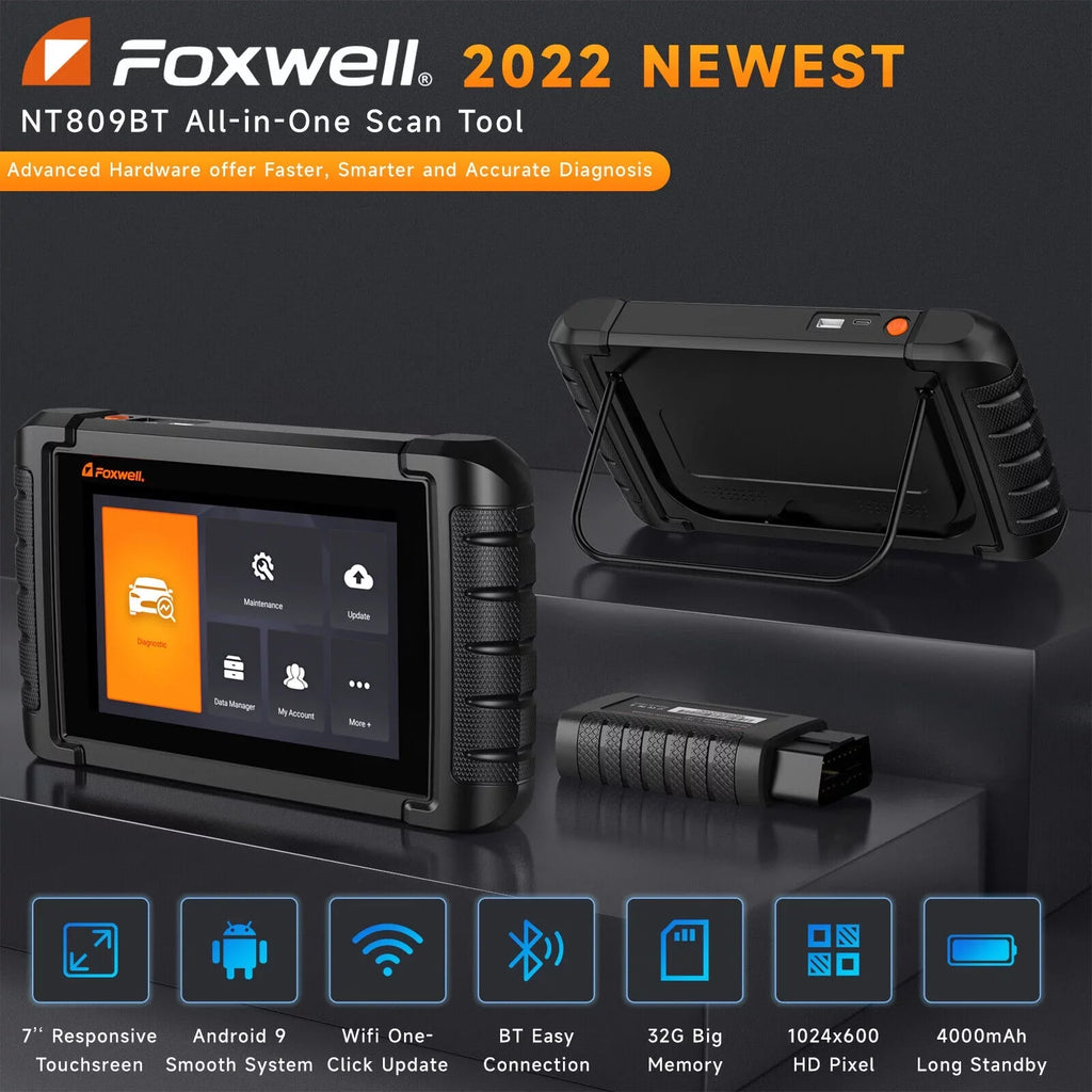 Foxwell NT809 BT All System Bidirectional OBD2 Scanner Auto Diagnostic Tool IMMO
