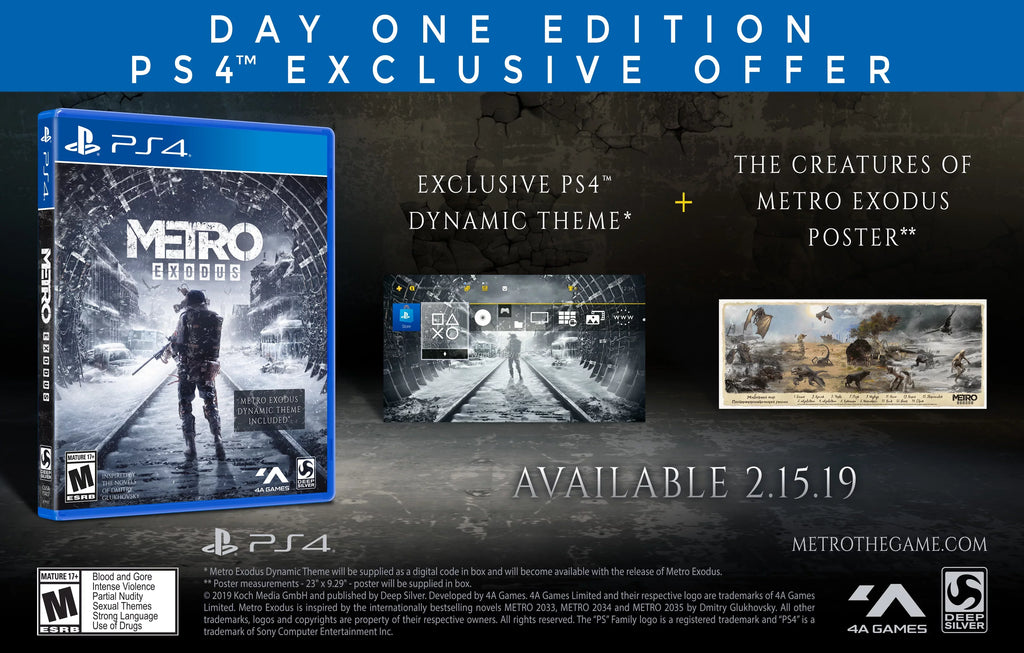 Metro Exodus Day 1 Edition, Square Enix, PlayStation 4, 816819014516