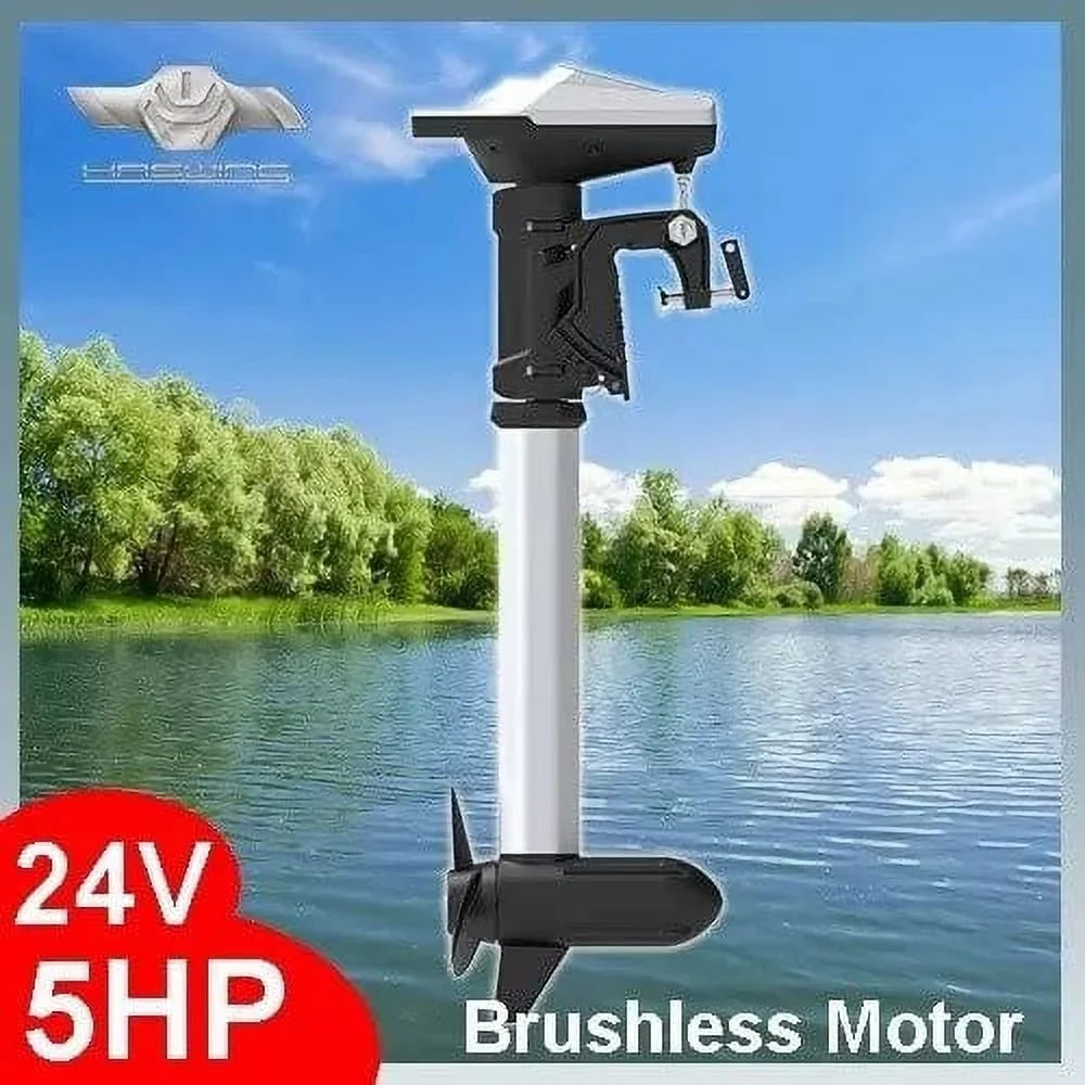 HASWING Electric Trolling Motor – 24V 5  Power 31.5 Inch Shaft Ventura F 5.0 Brushless with Stepless Adjustable Speed Control and Safety Lanyard vessel Fishing Saltwater Freshwater