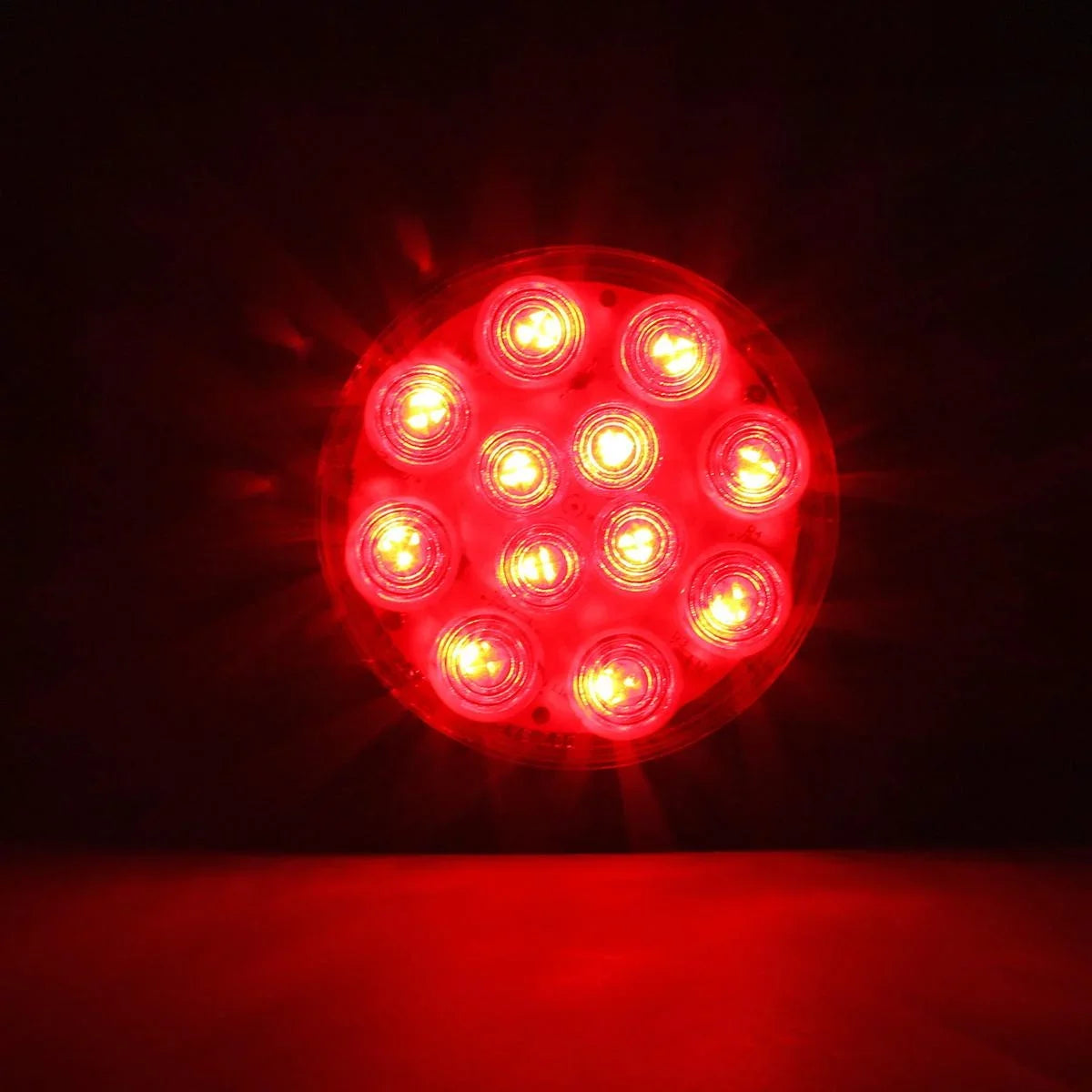 Partsam 2PCS 4" Red Stop Turn Tail Brake Truck Trailer Light 12 Diodes Utility