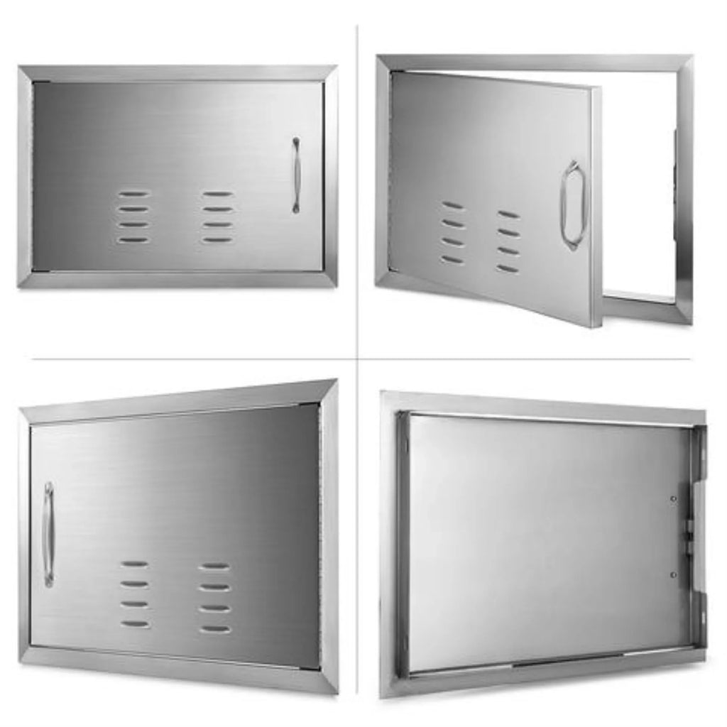 Horizontal Island BBQ Access Door with Vents Stainless Steel Single Access. Vevor  24 x 17 in