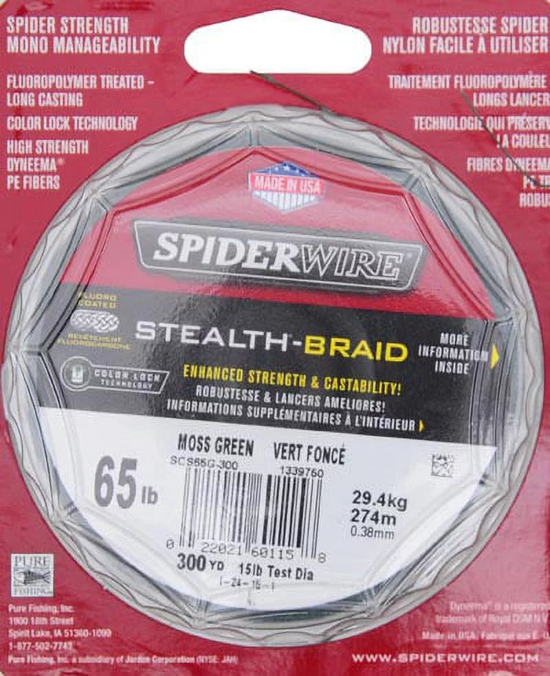 SpiderWire Stealth® Superline, Moss Green, 65lb | 29.4kg Fishing Line