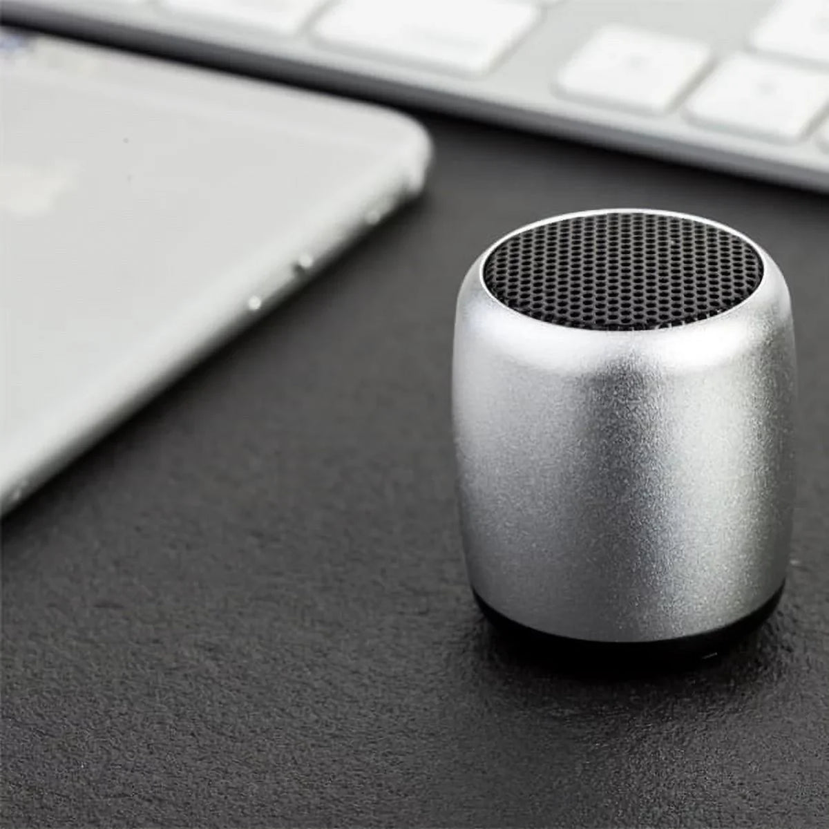Mini Wireless Speaker for Moto G Power (2022) Phone - Remote Shutter with Microphone Audio Multimedia Rechargeable Silver G5A suitable With Motorola Moto G Power (2022)