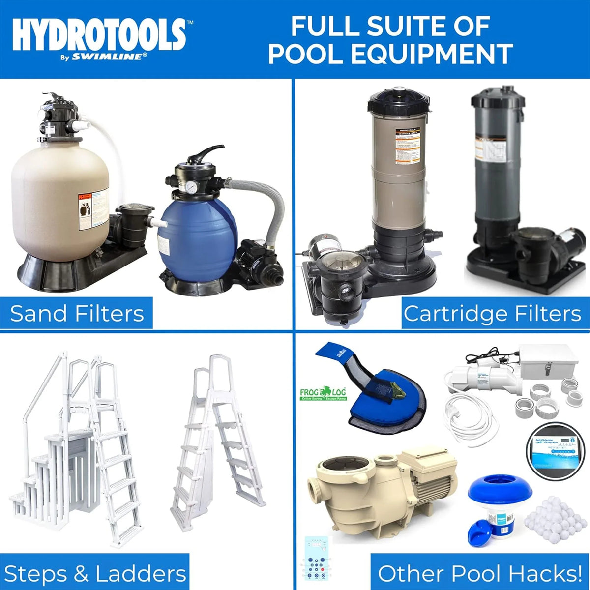 HYDROTOOLS By SWIMLINE 714061 Hydro-Flo 0.35  (0.45 THP) 2400 GPH ABOVE GROUND Powerful Pool Pump 1 Speed Extra Large Strainer Basket Vertical Discharge 115V Energy Saving Silent Noise DOE Certified