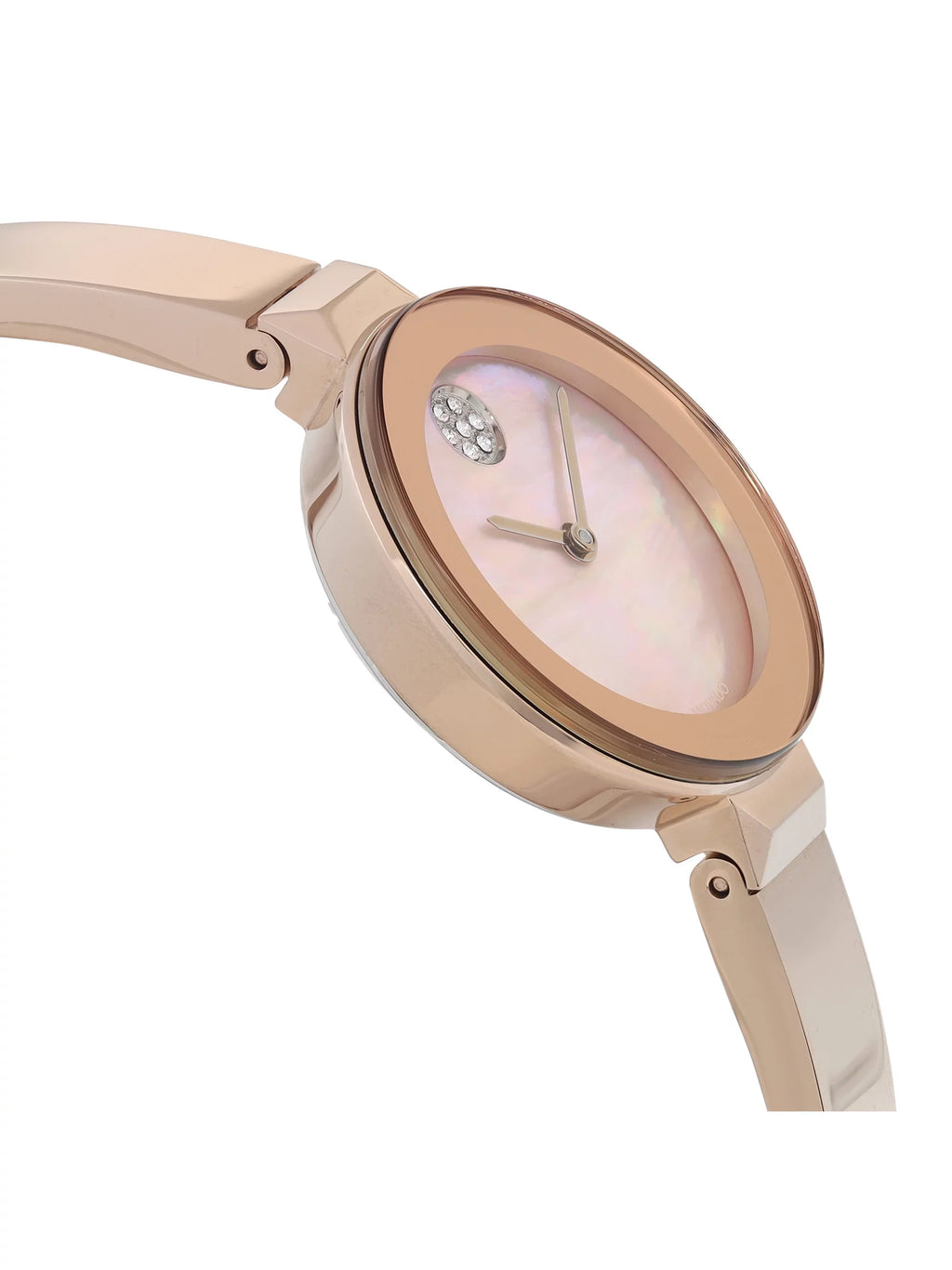 Movado Bold 28mm Rose Gold Tone Steel MOP Dial Quartz Ladies Watch 3600628