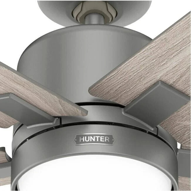 Indoor Matte Silver Smart Ceiling Fan with Remote and Light Kit. Codec 60 in