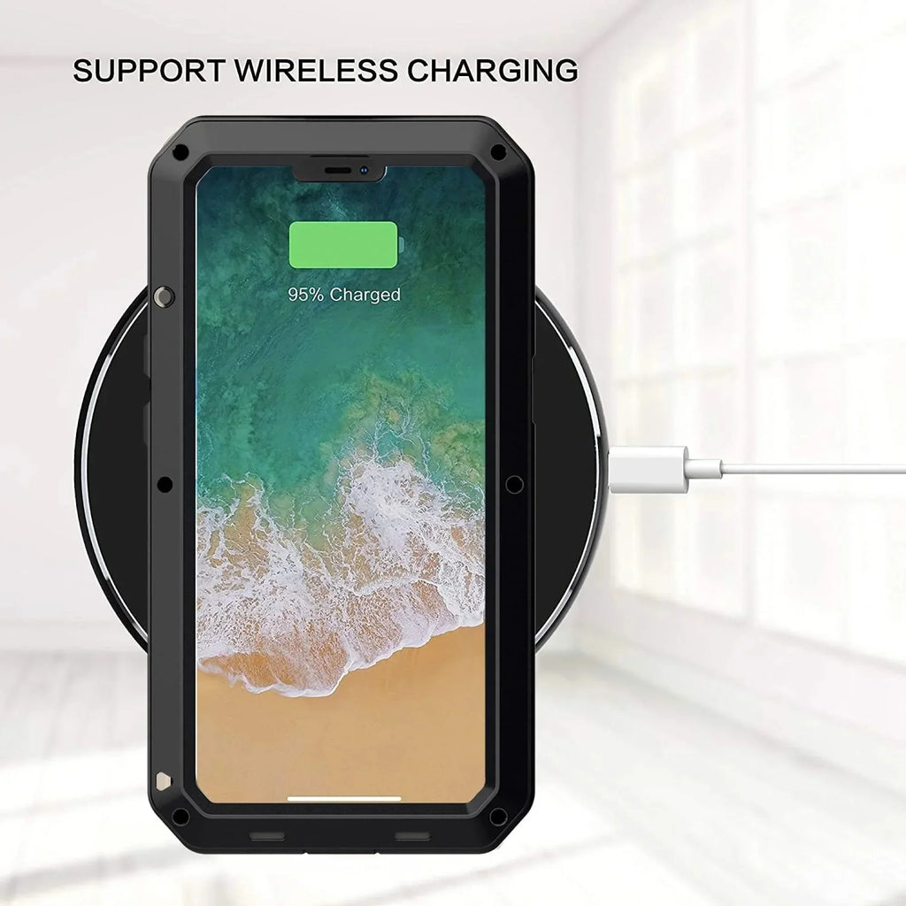 Gorilla Glass Aluminum Metal iPhone 13 Pro Max Case (Silver) Heavy Duty Military Grade Shockproof and Scratch protected Protection, Rugged Outdoor Travel