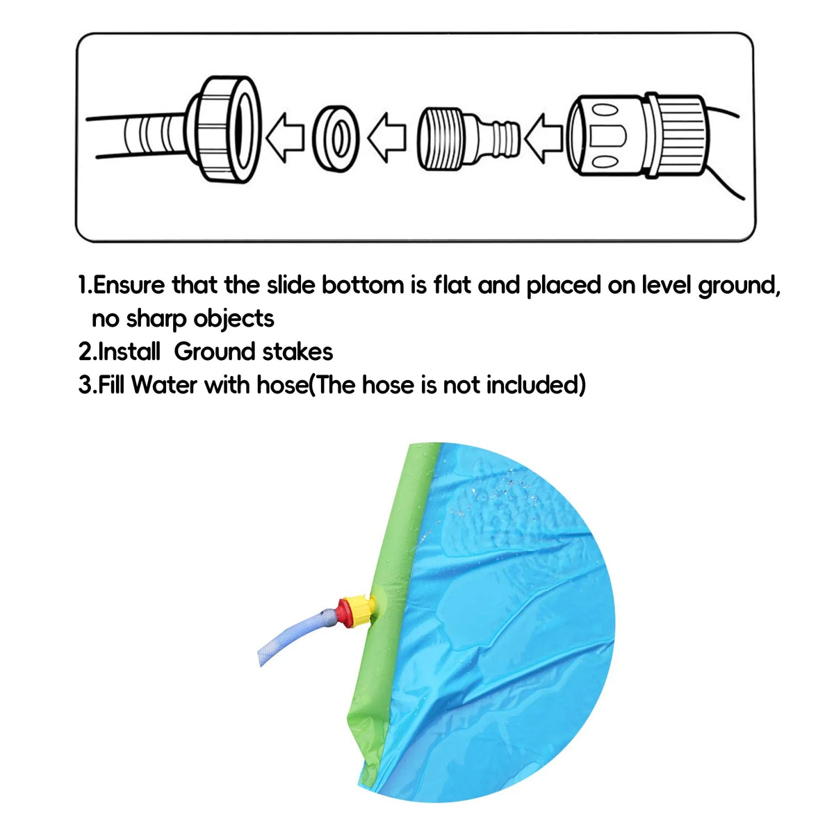 YoYfun 25ft x 4.6ft  Double aqua Slide for Adult Kids, Heavy Duty Lawn aqua Slide with Sprinkler and 2 Slip Inflatable Boards for Summer Yard Lawn Outdoor aqua Play Activities