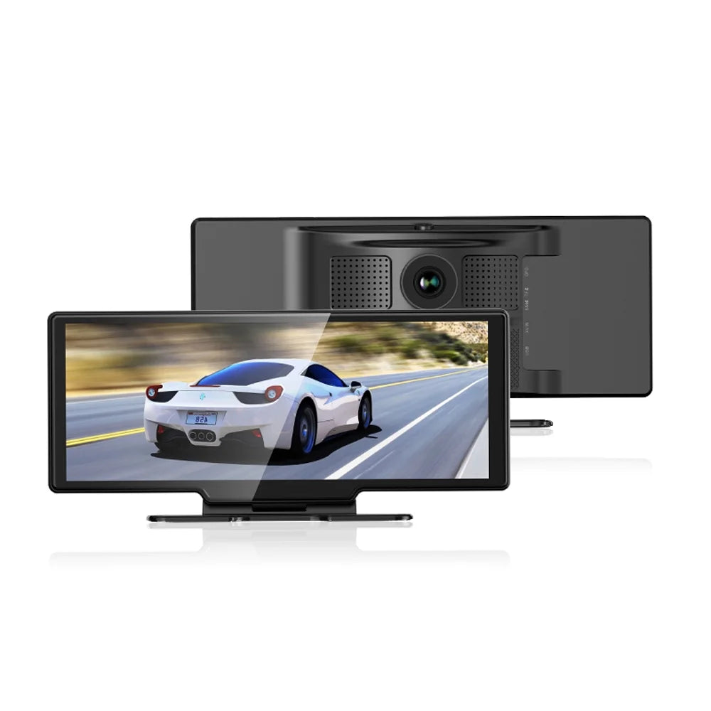 Gecheer 4K DVR Dash Camera Front & Rear Driving Recorder with 10.26 Inch Touchscreen for Carplay Android Auto Built-in FM WiFi