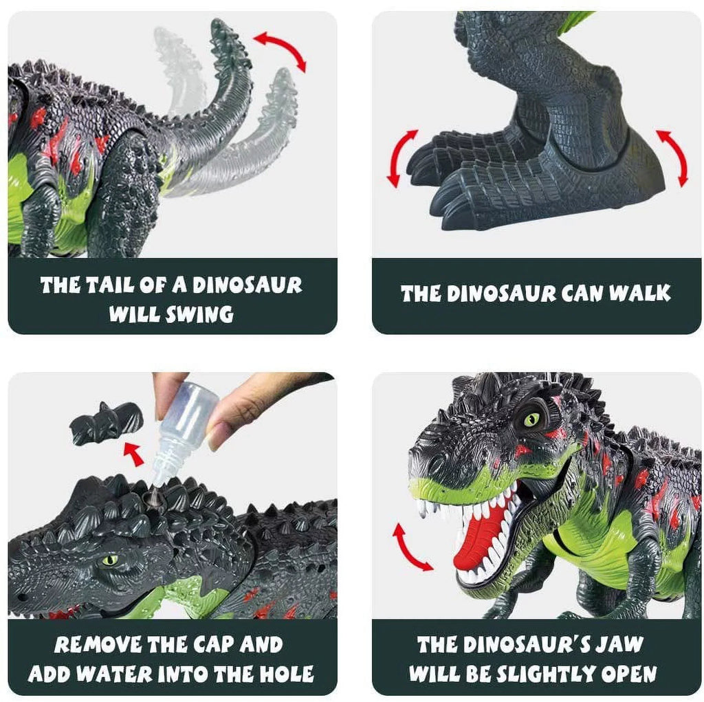 WESPREX Electronic Walking T-Rex: Flame Spray, moisture Mist, Laying Eggs, Light Up Eyes, Roaring Sound, Realistic Toy for Kids 3+ Eletronic Walking T-Rex