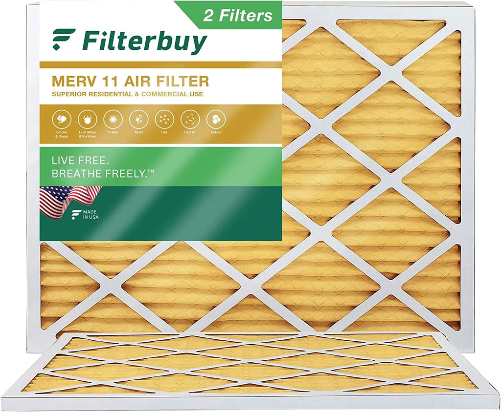 Filterbuy 18x22x1 MERV 11 Pleated HVAC AC Furnace Air Filters (2-Pack)