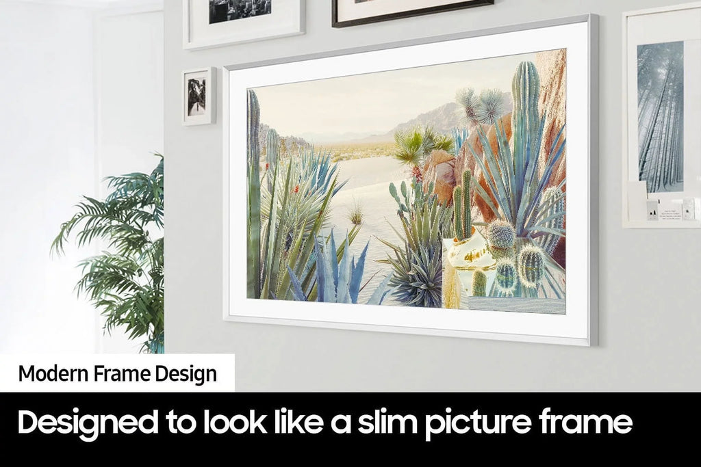 43-inch QLED The Frame Series Quantum HDR Smart TV with  VG-SCFA43WTB 43" The Frame Customizable Bezel - Modern White (2022)