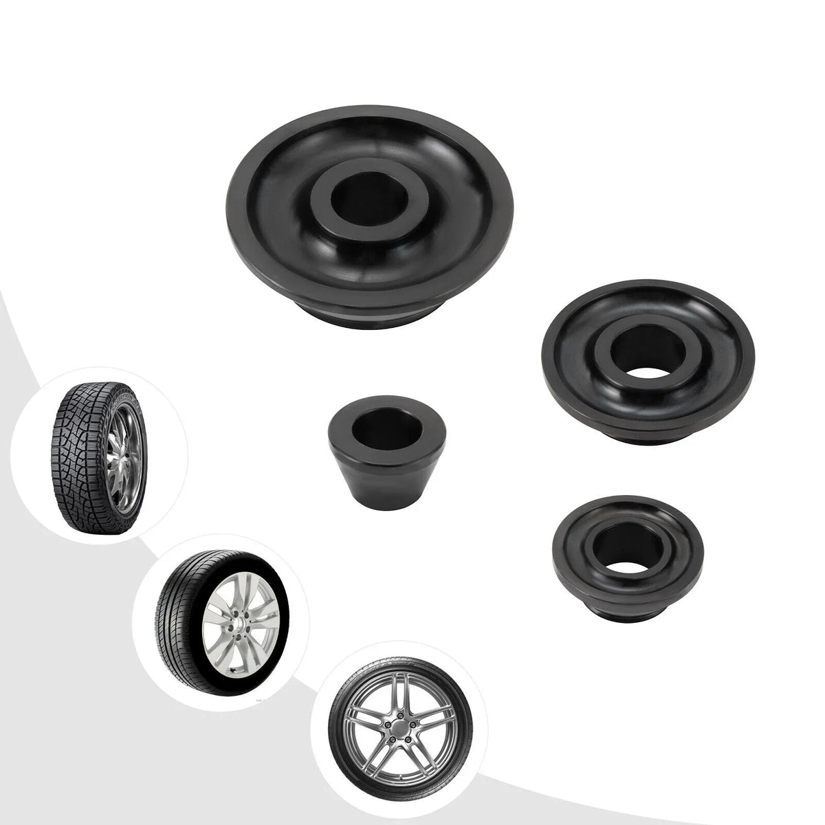 36mm Tire Balancer Cones Set Wheel Balancer Adapter Cones 45-gauge Steel 4 Sizes