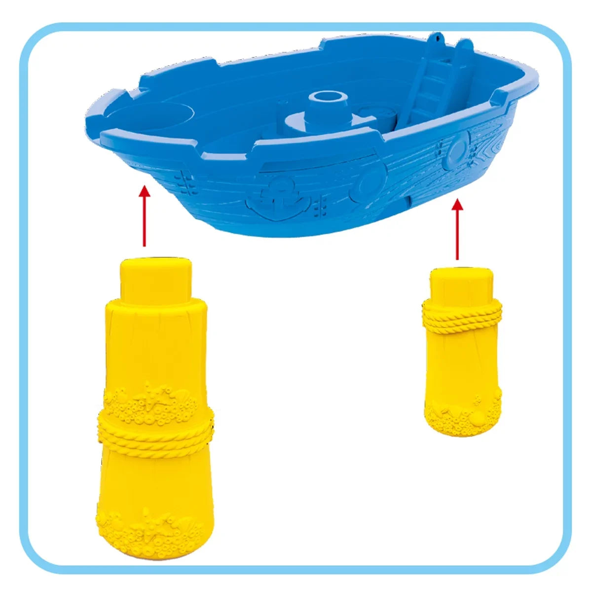 Beach Toy Pirate Ship Sandboxes 21 Pcs Sand moisture Table for Boys Girls Toddlers + 3 Y Mundo Toys