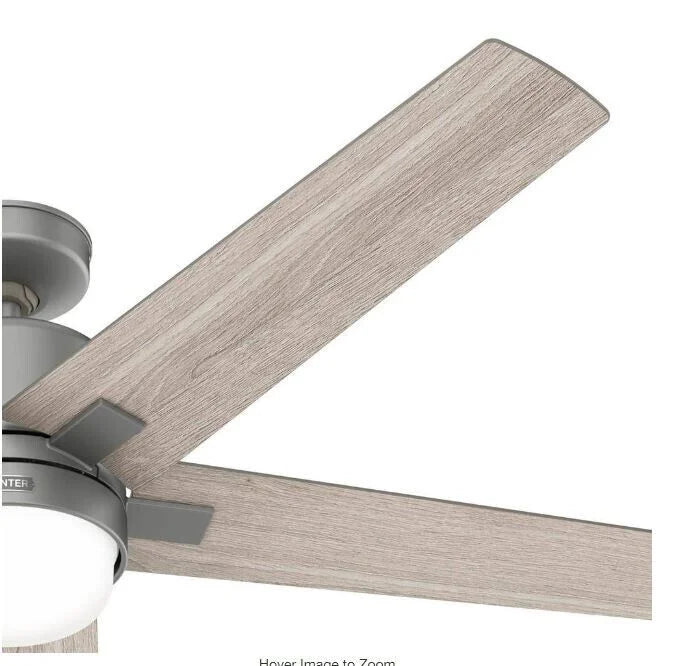 Indoor Matte Silver Smart Ceiling Fan with Remote and Light Kit. Codec 60 in