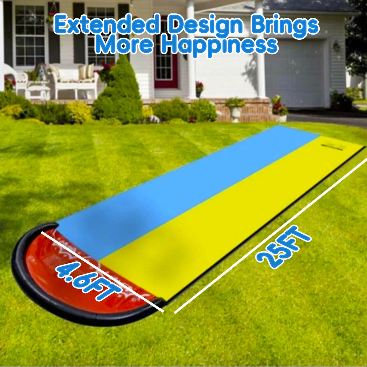 YoYfun 25ft x 4.6ft  Double aqua Slide for Adult Kids, Heavy Duty Lawn aqua Slide with Sprinkler and 2 Slip Inflatable Boards for Summer Yard Lawn Outdoor aqua Play Activities