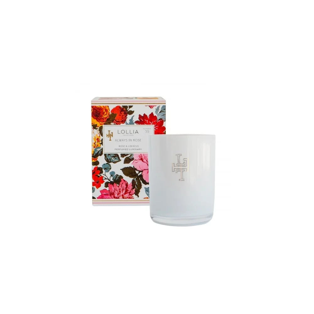 39 Perfumed Luminary, 11 oz.. Lollia Always in Rose No