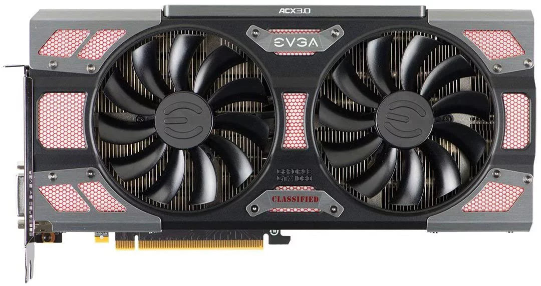 EVGA GeForce GTX 1080 CLASSIFIED GAMING ACX 3.0 8GB GDDR5X RGB LED 10 CM Fan 14 Power Phases Double BIOS DX12 OSD Support (PXOC) Video Graphics Card 08G-P4-6386-KR