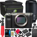 a7C Mirrorless Full Frame Camera Body Silver ILCE-7C/S Bundle with Tamron 70-300mm F4.5-6.3 Di III RXD Lens A047 + Deco Gear Bag + Extra Battery &Dual Charger+ 64GB Card+ Tripod &Kit Accessories