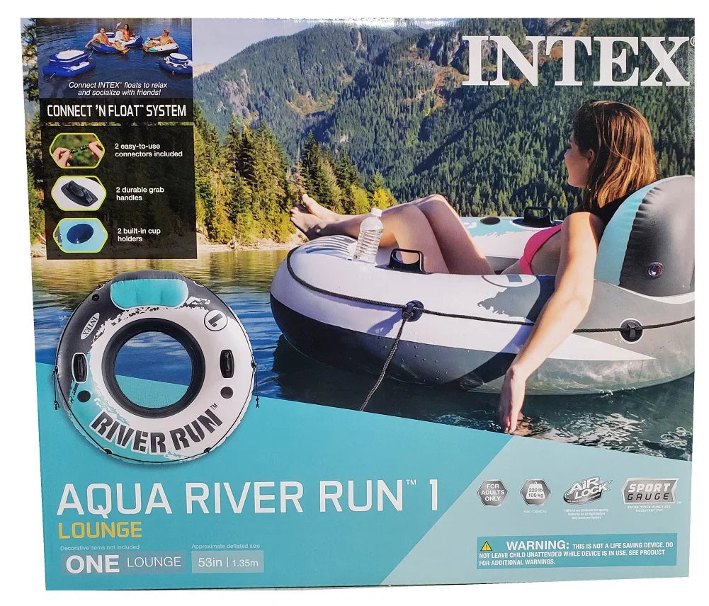 Intex Aqua River Run I Sport Lounge, Inflatable aqua Float, 53" Diameter