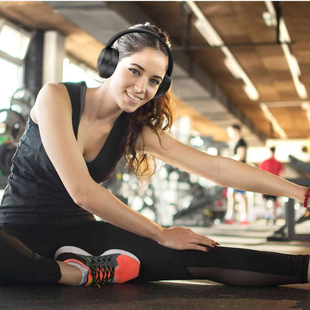UrbanX UX991 Wireless Bluetooth Stereo Earphones High Resolution Audio Deep Bass Superior Comfort Over The Ear Headphones with Mic for HTC Desire 20+ phone Call Support
