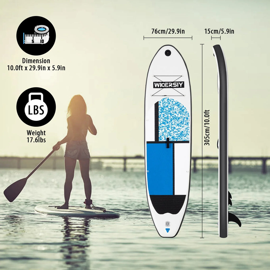 Inflatable Stand Up Paddle Board Non-Slip SUP for All Skill Levels Surf Board with Air Pump Carry Bag Leash Standing vessel for Youth & Adult