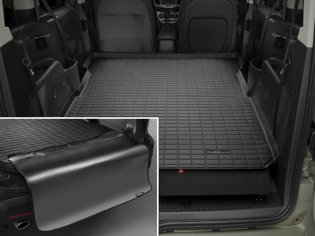 WeatherTech Cargo Trunk Liner with Bumper Protector suitable with 2014-2023  Transit Connect - Behind 1st Row Seating With Bumper Protector, Black