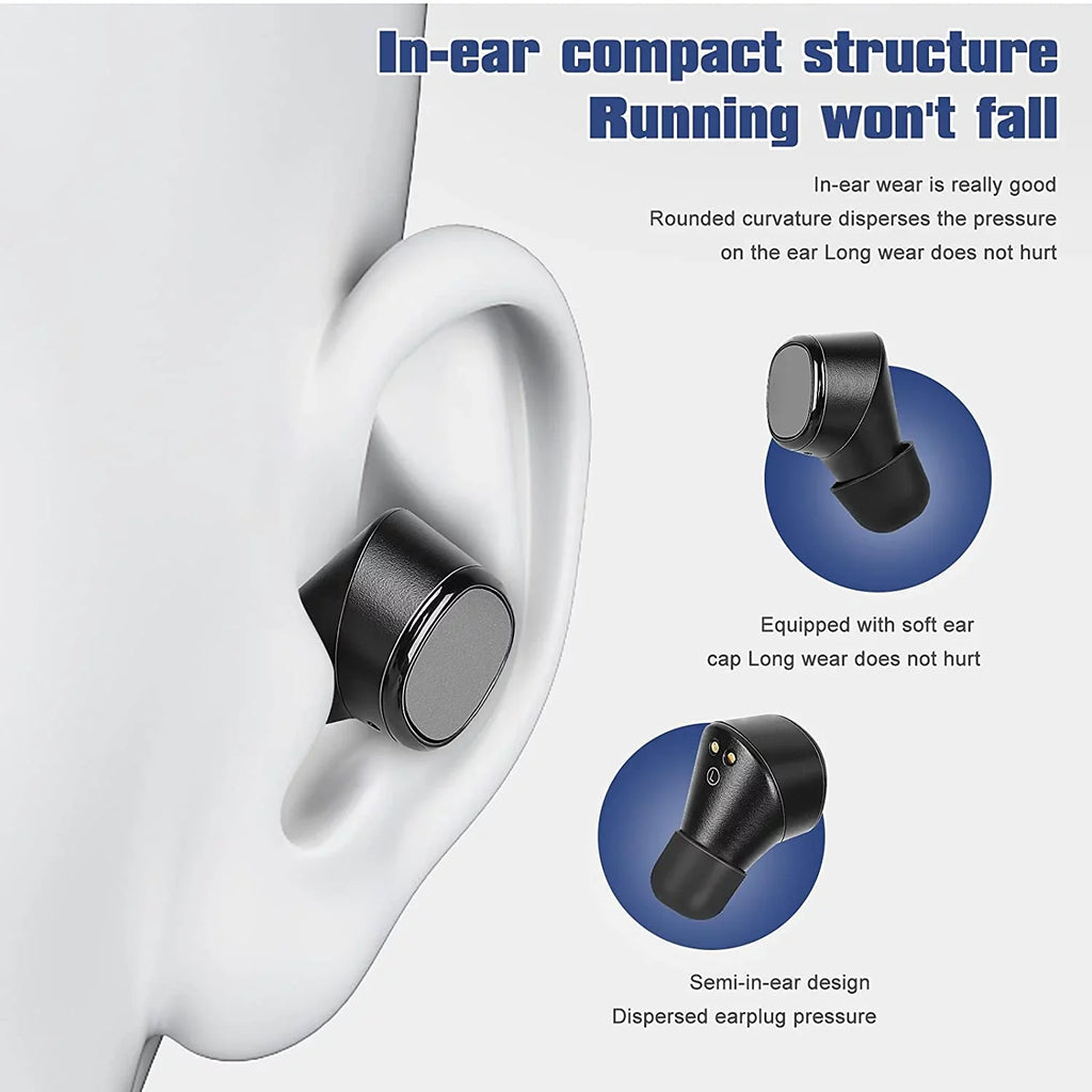 UrbanX X7 Sports True Wireless Earbuds 5.0 IPX5 Waterproof Touch Control Earbuds with Mic Earphones in-Ear Deep Bass Built-in Mic Bluetooth Headphones For  Xperia 1 III - Black