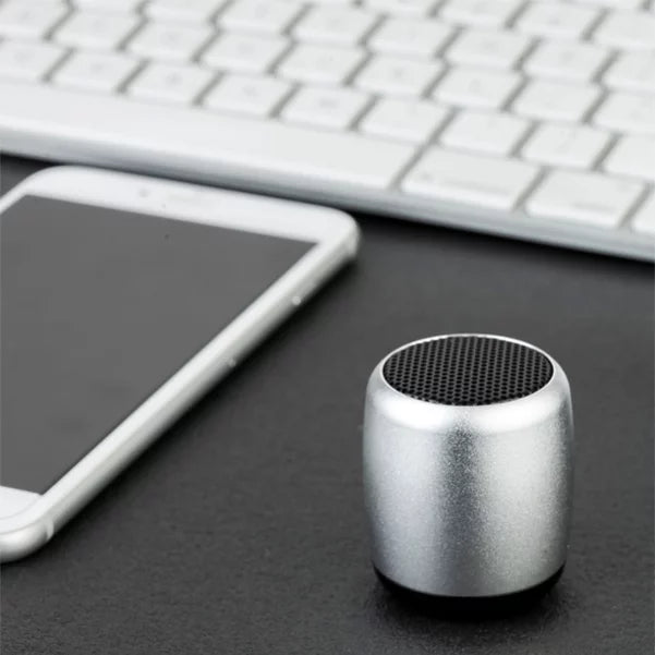 Mini Wireless Speaker for Moto G Power (2022) Phone - Remote Shutter with Microphone Audio Multimedia Rechargeable Silver G5A suitable With Motorola Moto G Power (2022)