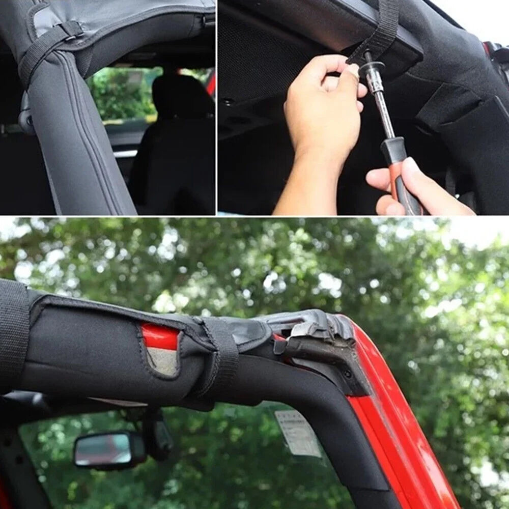 Paddsun For Jeep Wrangler JK JKU 07-2018 Waterproof Leather Sunshade Top Roof wrap
