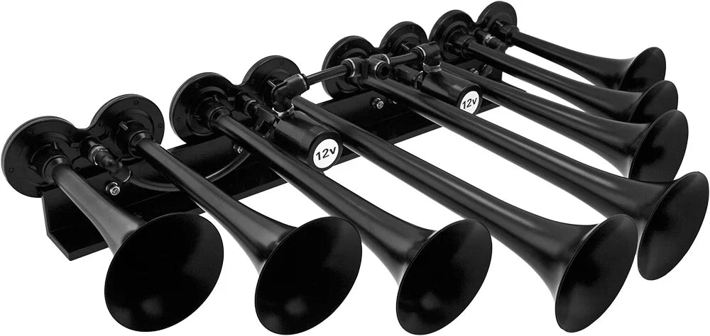 Complete Onboard System- 200psi Air Compressor, 3 Gallon Aluminum Tank, 8 Trumpets.Super Loud dB.Fits Vehicles like Pickup/Jeep VXO4830AB/8124XB. Vixen Horns OCTOPOD Train Horn Kit for Trucks/Car/Semi