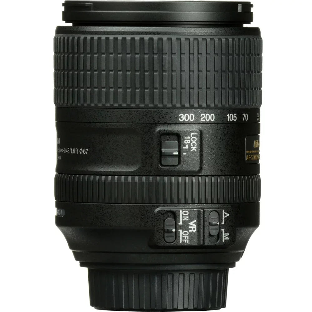 AF-S DX NIKKOR 18-300mm f/3.5-6.3G ED VR Lens (2216) Intl with Padded Lens Case + Macro Filter Kit + UV, CPL, FL Lens Filters + Tulip Hood + Lens Cap Keeper + Cleaning Kit