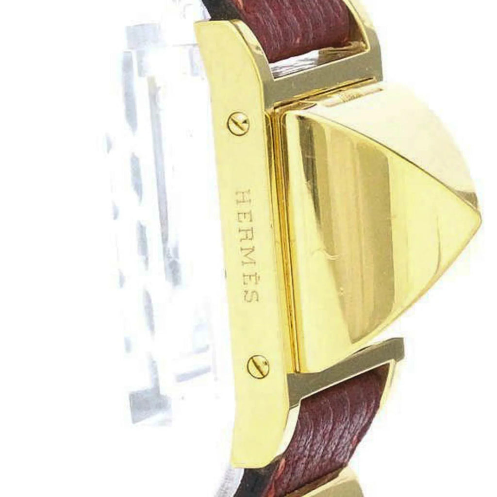 Pre-Owned Hermes Medor Quartz Gold Plated Women's Dress Watch (Fair)