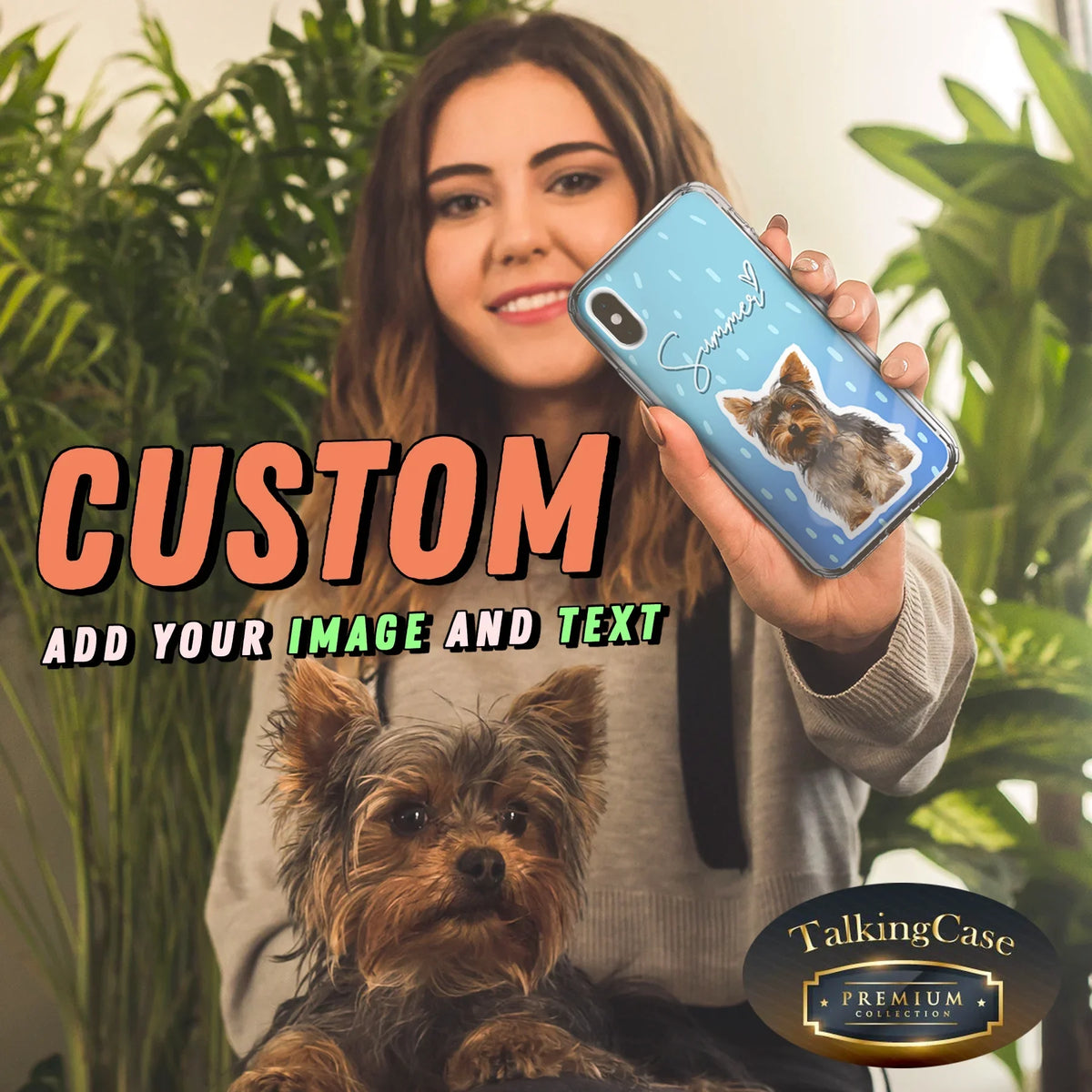 TalkingCase Personalize Custom Phone protector Made for  iPhone 15, w/ Glass Screen Protector, DIY, Friends Forever, Acrylic Back, Raised Edges, Print in USA