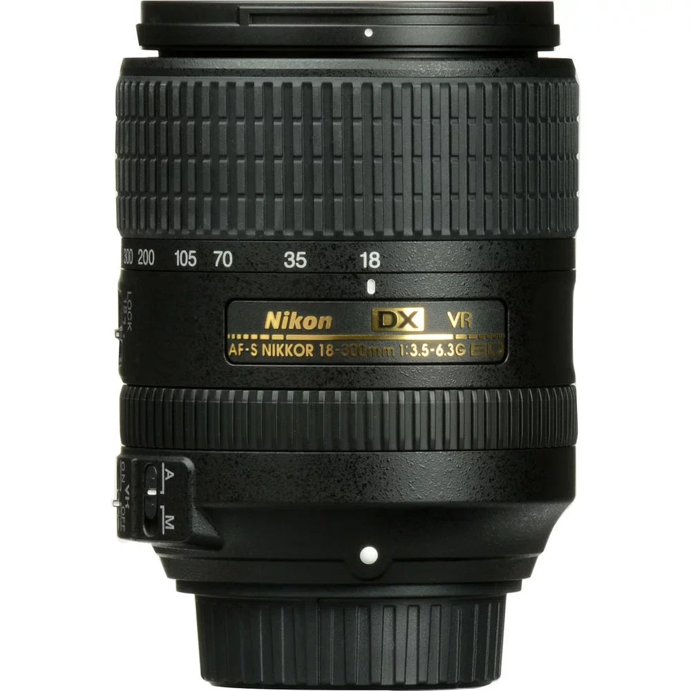 AF-S DX NIKKOR 18-300mm f/3.5-6.3G ED VR Lens (2216) Intl with Padded Lens Case + Macro Filter Kit + UV, CPL, FL Lens Filters + Tulip Hood + Lens Cap Keeper + Cleaning Kit