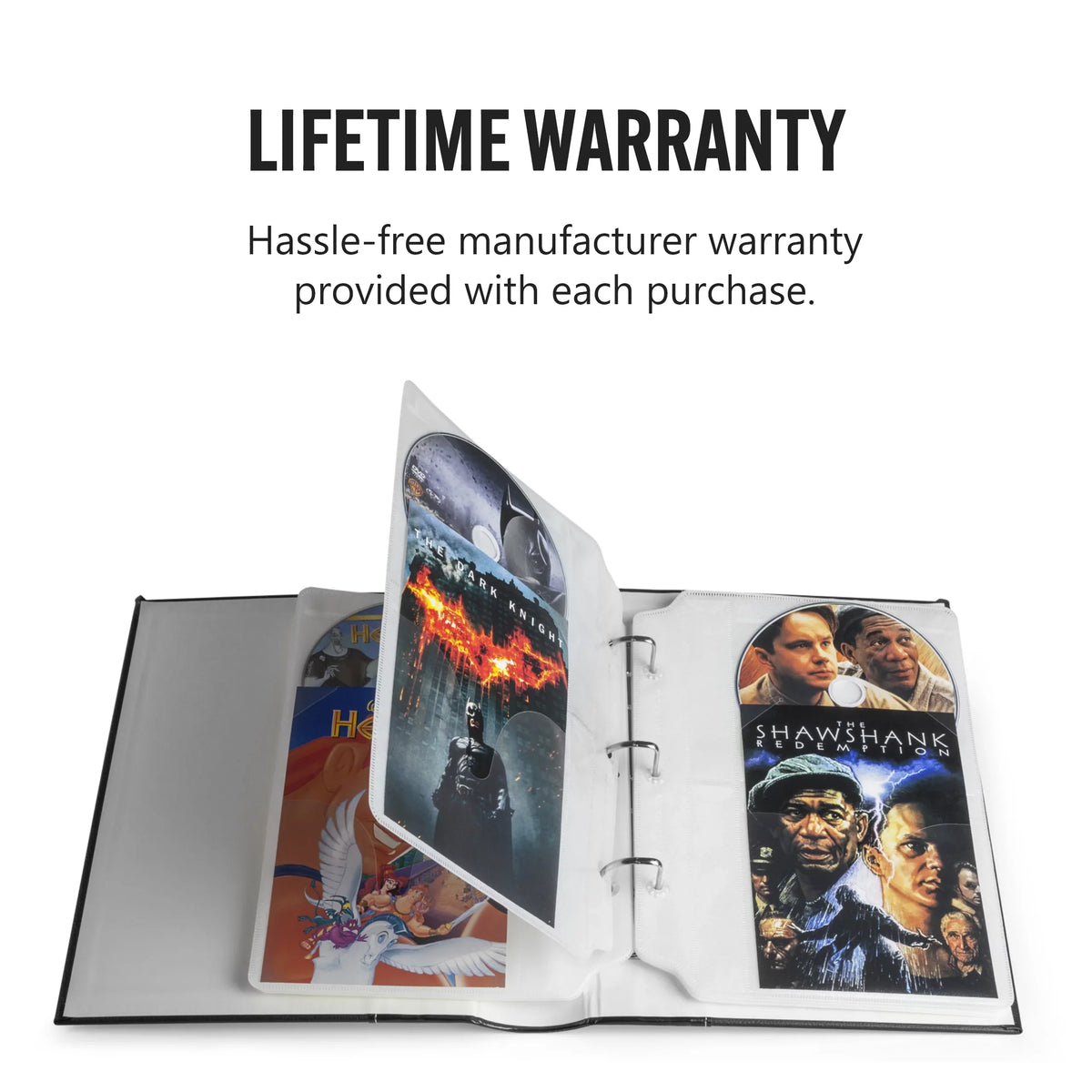 Bellagio-Italia Insert Sheets for CD/DVD Storage Binder - Holds DVDs, CDs, Blu-Rays & Video Games - Acid-Free Binder Organizer Sheets - 48 Sheets - 6 Pack