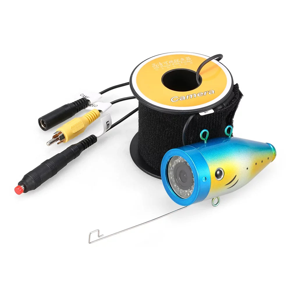 1200TVL Underwater Fishing 24 LEDs Waterproof Fish Shape ship Ice Fishing Accessories with 15m30m50m Cable