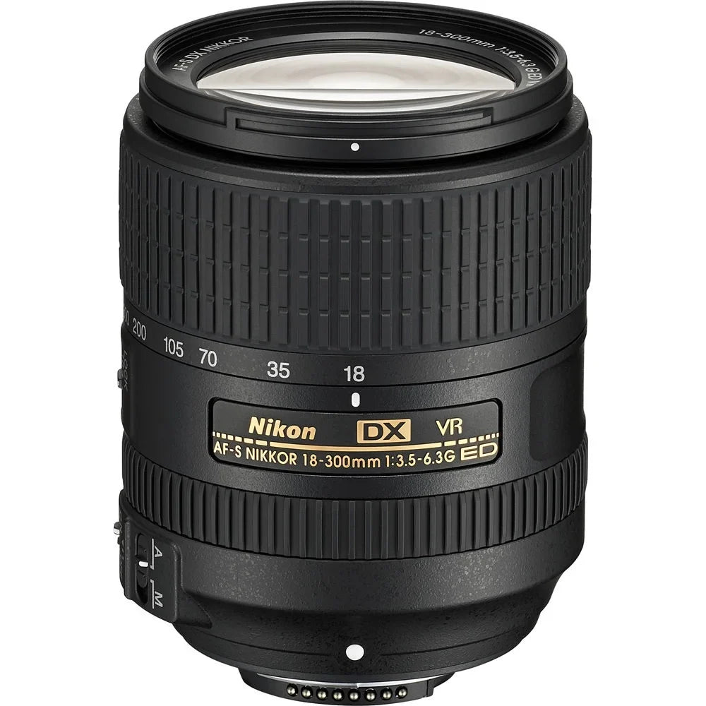 AF-S DX NIKKOR 18-300mm f/3.5-6.3G ED VR Lens (2216) Intl with Padded Lens Case + Macro Filter Kit + UV, CPL, FL Lens Filters + Tulip Hood + Lens Cap Keeper + Cleaning Kit
