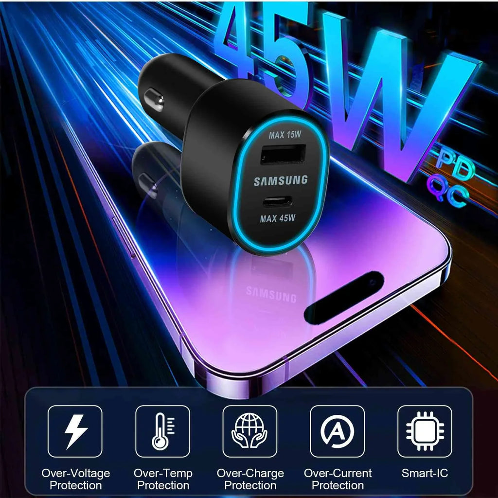 Super Fast Dual Car Charger Usb (45W+15W) Two Ports EP-L5300 Black for  Legion Y700