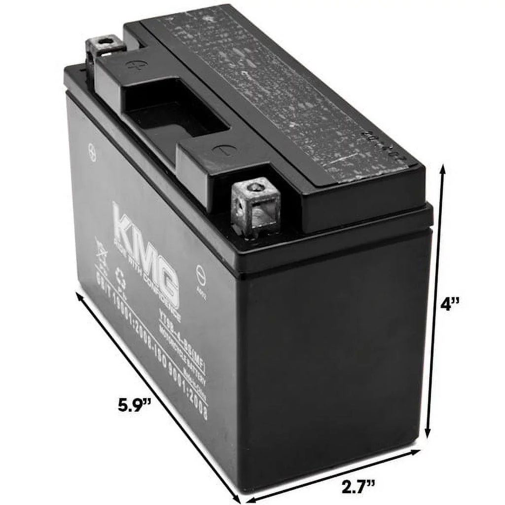 KMG YT9B-4-BS Battery appropriate with Yamaha 700 YFM70R Raptor 2006-2012 Sealed Maintenance Free 12V Battery High Performance SMF OEM Replacement Powersport Motorcycle ATV Snowmobile Watercraft